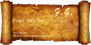 Fogl Géza névjegykártya