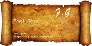 Fogl Géza névjegykártya