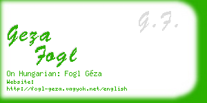 geza fogl business card
