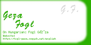 geza fogl business card